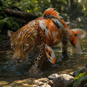 Koi fish + Leopard